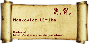 Moskovicz Ulrika névjegykártya